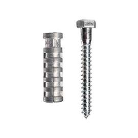 COBRA ANCHORS Lag Shield 252S Masonry Anchor, 220 lb, Zinc