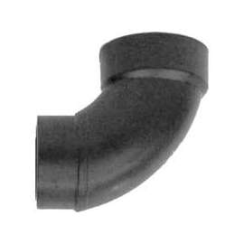 CANPLAS 102452LBC Sanitary Street Pipe Elbow, 2 in, Spigot x Hub, 90 deg Angle, ABS, Black
