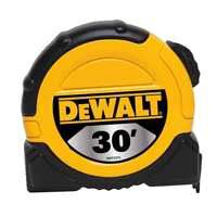DeWALT DWHT36109 Tape Measure, 30 ft L Blade, 1-1/8 in W Blade, Steel Blade, ABS Case, Black/Yellow Case