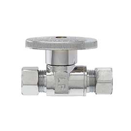 Plumb Pak PP20064LF Shut-Off Valve, 3/8 x 3/8 in Connection, Compression, Brass Body