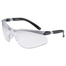 BX Safety Eyewear, +2.0 Diopter Polycarbon Anti-Fog Lenses, Silver/Black Frame