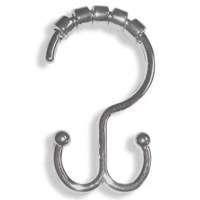 Zenna Home 96SS Roller Shower Curtain Hook, Steel/Zinc, Chrome