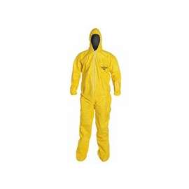 Tychem 2000 Coveralls with Attached Hood and Socks, X-Large, Yellow