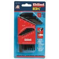 Hex-L Key Set, 13 per holder, Hex Tip, Inch, Short Arm
