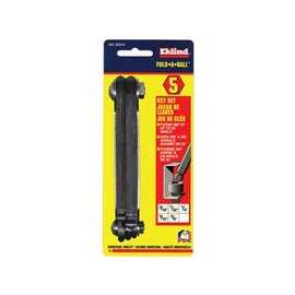 Inch Fold-Up Hex Key Sets, 5 per fold-up, Ball Hex Tip, Inch