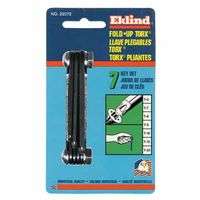 Torx Fold-Up Key Set, T-6 to T-20, Black Oxide