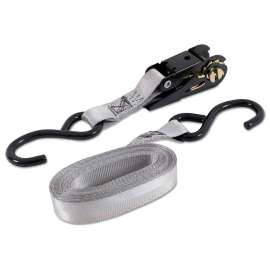 Ratchet Tie-Down Strap, 1in x 14ft, 15000lb, S-Hook Ends