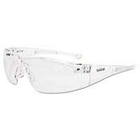 Rush Series Safety Glasses, Clear Lens, Anti-Fog, Anti-Scratch, Clear Frame, TPR