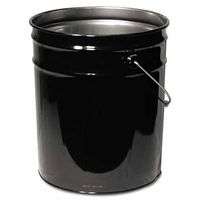 Unlined Open Head Steel Pail, 5 gal, Steel, Black