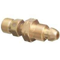 Brass Cylinder Adaptors, CGA-510 POL Acetylene To CGA-300 Commercial Acetylene