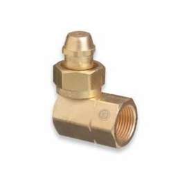 Brass Cylinder Adaptors, CGA-520 "B" Tank Acetylene To CGA-510 POL Acetylene 90