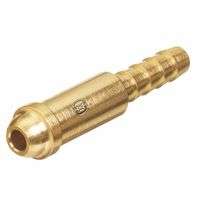 Inert Arc Nipples, 200 PSIG, Brass, 2 7/32 in, 1/4 in Hose ID