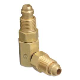 Inert Arc Hose & Torch Adapters, Brass, Elbow - 90, Male/Male, RH to RH
