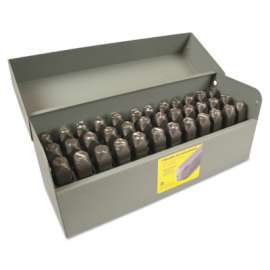 Standard Steel Hand Stamp Sets, 1/4 in, 0 thru 8; A thru Z
