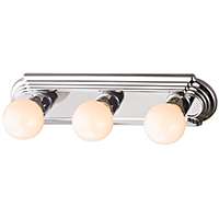 Boston Harbor 046043-CHROME Vanity Bar Fixture, 100 W, 3-Lamp, G Lamp, Steel Fixture, Polished Chrome Fixture
