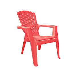 Adams 8460-26-3731 Kids Adirondack Chair, 50 lb Weight Capacity, Polypropylene Frame, Cherry Red Frame