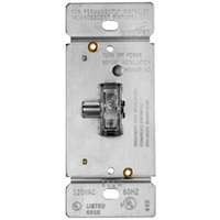 Eaton Wiring Devices TI306L-K Toggle Dimmer, 5 A, 120 V, 600 W, CFL, Halogen, Incandescent, LED Lamp, 3-Way, Clear