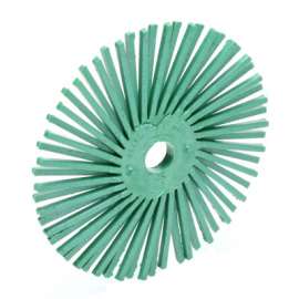 Scotch-Brite Radial Bristle Brushes, 3 in Dia, 3/8 in Arbor, Ceramic