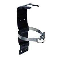 Fire Extinguisher Brackets, Metal, Black, 3 1/3 in