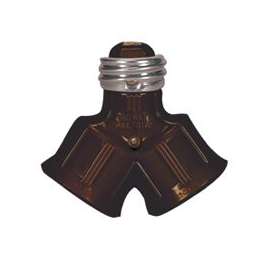 Eaton Wiring Devices 700B-BOX Lamp Holder Adapter, 660 W, 2-Outlet, Thermoplastic, Brown