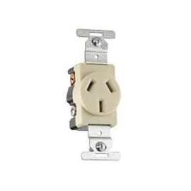 Eaton Cooper Wiring 805 805V-BOX Power Receptacle, 3 -Pole, 125/250 V, 20 A, NEMA: NEMA 10-20R, Ivory