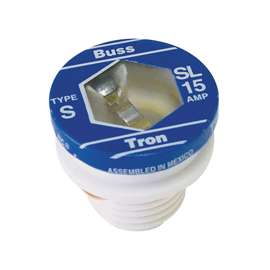 Bussmann SL-15 Plug Fuse, 15 A, 125 V, 10 kA Interrupt, Low Voltage, Time Delay Fuse