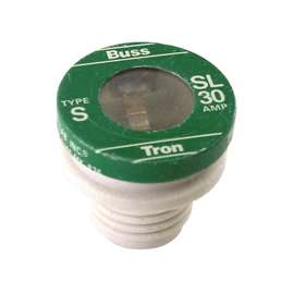 Bussmann SL-30 Plug Fuse, 30 A, 125 V, 10 kA Interrupt, Low Voltage, Time Delay Fuse