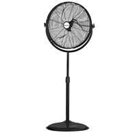 PowerZone FES50-T5 High-Velocity Pedestal Stand Fan, 120 V, 1.25 A, 20 in Dia Blade, 3-Blade, Metal Blade, Black