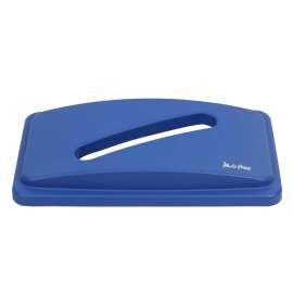 PLASTIC PRINCE Paper Recycling Lid, 23 Gallon Commercial Slim Jim Recycling Trash Can Lid with Hole, Plastic Blue Waste Garbage Can Lid with Paper Slot, Outdoor Recycling Bin Lid