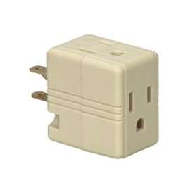 Eaton Wiring Devices 1482V-BOX Outlet Tap, 2 -Pole, 15 A, 125 V, 3 -Outlet, NEMA: NEMA 1-15R, Ivory
