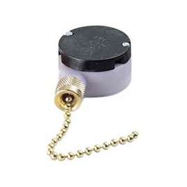 GB GSW-33 Pull Chain Switch, 1-Pole, 125 VAC, 6 A, Brass