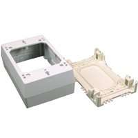 Wiremold NM NM2 Outlet Box, 1 -Gang, 0 -Knockout, Plastic, Ivory, Wall Mounting