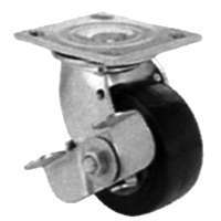 ProSource JC-P08 Swivel Caster, 8 in Dia Wheel, 2 in W Wheel, PU Wheel, Gray, 750 lb, Steel Housing Material
