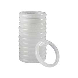 Simple Spaces SD-ORING-F3L Shower Curtain Ring, Plastic, Frosted, 1 cm W, 2-3/8 in H