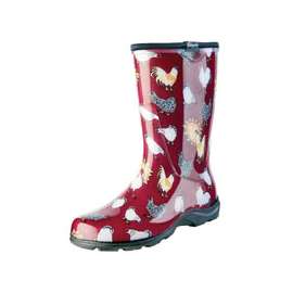 Sloggers 5016CBR-06 Rain and Garden Boots, 6 in, Chicken, Barn Red