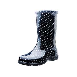Sloggers 5013BP-10 Rain and Garden Boots, 10 in, Polka Dot, Black/White