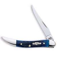 CASE 02804 Folding Pocket Knife, 2-1/4 in L Blade, Tru-Sharp Surgical Stainless Steel Blade, 1-Blade, Blue Handle