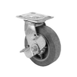 ProSource JC-T02 Swivel/Brake Caster, 4 in Dia Wheel, 2 in W Wheel, Thermoplastic Rubber Wheel, Gray, 350 lb