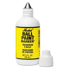 Ball Paint Marker Markers, 1/8 in Tip, Metal Ball Point, Yellow