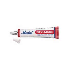 Stylmark Tube Markers, White, 1/8 in, Metal Ball Point; Medium