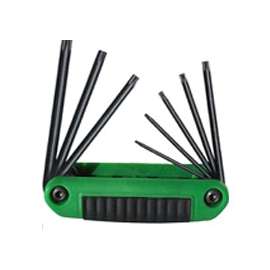 Eklind Ergo-Fold Series 25581 Key Set, T8, T10, T15, T20, T25, T27, T30, T40 Drive, Torx Drive, Ergonomic Handle