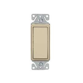 Eaton Wiring Devices 7500 C7501V-SP Rocker Switch, 15 A, 120/277 V, SPST, Lead Wire Terminal, Ivory