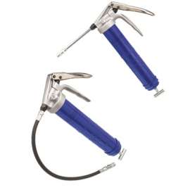 Pistol Grip Heavy-Duty Grease Guns, 14.5 oz, 7,500 psi, 18" Whip Hose/Coupler