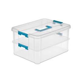 Sterilite 14228604 Tray Organizer, Clear, 14-3/8 in L, 10-3/4 in W, 7-3/4 in H