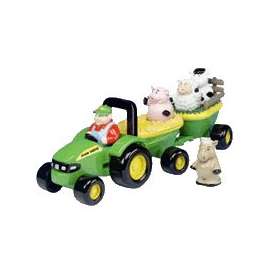John Deere Toys 34908 Animal Sounds Hay Ride, 18 months and Up, Plastic, Internal Light/Music: Yes