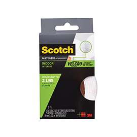 Scotch RF4740 Fastener, 3/4 in W, 5 ft L, White, 1 lb