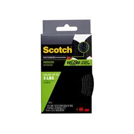Scotch RF4741 Fastener, 3/4 in W, 5 ft L, Black, 1 lb