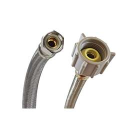 FLUIDMASTER B1T20 Toilet Connector, 3/8 in Inlet, Compression Inlet, 7/8 in Outlet, Ballcock Outlet, 20 in L