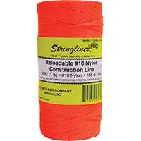 Stringliner Pro Series 35706 Construction Line, #18 Dia, 1080 ft L, 165 lb Working Load, Nylon, Fluorescent Orange