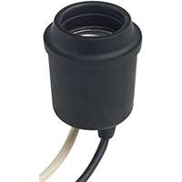 Leviton 124-D Lamp Holder, 250 V, 660 W, Phenolic Housing Material, Black/White